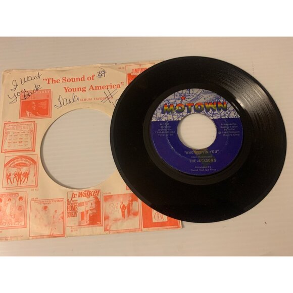 Vintage 1969 Motown 45 RPM Vinyl Record "I Want You Back" & "Who’s Lovin’ You" B - Picture 3 of 5